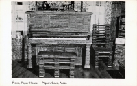 Piano, The Paper House, Pigeon Cove, Mass., postcard