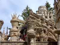 Model castle above model buildings, Le Palais Idéal du Facteur Cheval, Hauterives, France