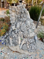Mound of faces at Howard Finster's Paradise Garden, 2016