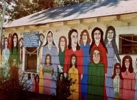 SIde of the shop building at Howard Finster's Paradise Garden, circa 1990