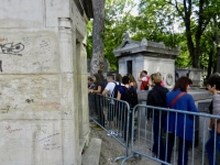 Waiting to see Jim Morrison grave site, Pere Lachaise Cemetery, Paris