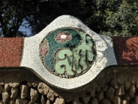 Plaque on Park Güell wall, Barcelona