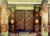 Side entrance, St. Eom's Pasaquan, circa 1990