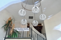 Lobby light fixture in the Simgreen building on Lincoln Avenue near Peterson