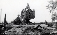 Church buildings at Peterson's Rock Garden, between Bend and Redmond, Oregon, postcard
