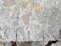 Dick, AL 52, Tom. Chicago lakefront stone carvings, Promontory Point. 2025