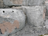 Yivpoy(?). Chicago lakefront stone carvings, Promontory Point. 2025