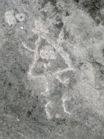 Strange figure (detail), bird. Chicago lakefront stone carvings, Promontory Point. 2025