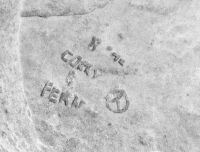 Corky + Fern, Y logo, 8/72, detail. Chicago lakefront stone carvings, Promontory Point. 2018