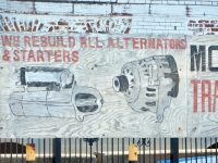 We rebuild alternators and starters, Mexico Auto Repair and Body Shop, 87th Street near Burley, Chicago-Roadside Art