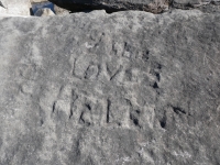 ??? Loves Helen. Chicago lakefront stone carvings, south of La Rabida Hospital. 2025