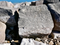 Edwin Loves Edwina. Chicago lakefront stone carvings, south of La Rabida Hospital. 2025