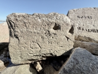 g, Frit-s, Rube, R. Chicago Lakefront stone carvings, south of La Rabida Hospital. 2025