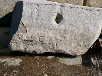 Fancy L, SAC. Chicago Lakefront stone carvings, south of La Rabida Hospital. 2025