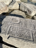 12-panel carving, detail. Chicago Lakefront stone carvings, south of La Rabida Hospital. 2025