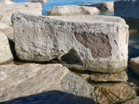 FFE, EP, others. Chicago Lakefront stone carvings, south of La Rabida Hospital. 2025