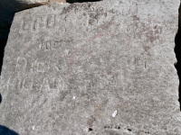 Autograph rock: Lou, B, JH, Joe, DIck, Michael, B, Arrow, others. Chicago Lakefront stone carvings, south of La Rabida Hospital. 2025