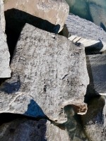 HAP, (PI)OS, AJ, AL, others. Chicago Lakefront stone carvings, south of La Rabida Hospital. 2025