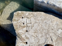 H. Chicago Lakefront stone carvings, south of La Rabida Hospital. 2025