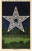 Color view of electric star on Mill Mountain, Roanoke, Virginia, postcard