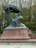 The rather histrionic 1907 monument to Frederick Chopin in Łazienki Park, Warsaw