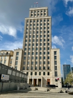 Prudential House, Warsaw. Designed by Marcin Weinfeld and built 1931-33. Heavily damaged in World War II, it was rebuilt with a bit more of social realist touch. Now a hotel