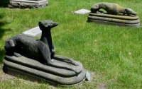 Rosehill grave site with twin dogs: E.H. Stein, 1827-1871