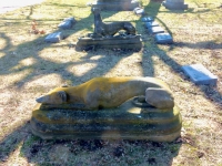 Rosehill grave site with twin dogs after the damage: E.H. Stein, 1827-1871