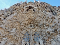 Front facade, sharp angle, Antoni Gaudí's Sagrada Família, Barcelona