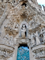 Front facade, above blue door, Antoni Gaudí's Sagrada Família, Barcelona
