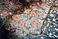 Sidewalk mosaic, Howard Finster's Paradise Garden, circa 1990