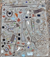 Objects embedded in sidewalk, Howard Finster's Paradise Garden, 2016
