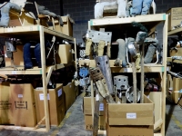 Racks of Hawkins Boldens work, at Souls Grown Deep warehouse, Atlanta