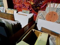 Boxes of Mose Tollivers, at Souls Grown Deep warehouse, Atlanta