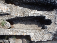 Monks' graves dug into the stone, Abbey of Saint-Roman