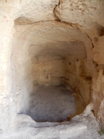 Monk's cell, dug into the outer wall, Abbey of Saint-Roman, 9th-15th century