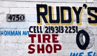 Rudy's Tire Shop sign