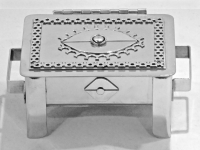 Stanley Szwarc stainless steel face box with abstract eye, front view