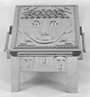 Stanley Szwarc stainless steel face box with hair, front view
