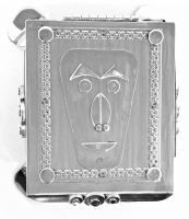 Stanley Szwarc stainless steel face box with big eyebrows
