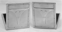 Stanley Szwarc stainless steel bookends with triangular faces