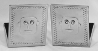 Stanley Szwarc stainless steel bookends with simple faces
