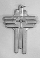 Stanley Szwarc visionary stainless steel cross, 1990s, 2.25x3.25 P1010661.jpg