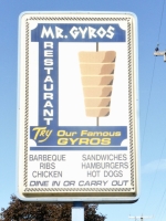 Mr. Gyros Restaurant, Lincoln, Michigan. The graphic seems familiar