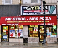 Mr. Gyros Mrs. Pizza. Division at Clark, Chicago. Gone