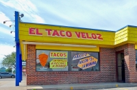 I came across two El Taco Velozes, each with a nice gyros-style drawing, Federal Blvd., Denver, Colorado