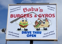 Baba's Burgers & Gyros, Estes Park, Colorado. Sign gone