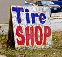 Tire Shop signboard, Rudy's Tire Shop, Hohman Avenue, Hammond, Indiana-Roadside Art