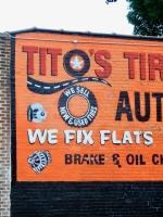 Wall sign. Tito's Tire Service, Houston Avenue at 89th Street, Chicago-Roadside Art