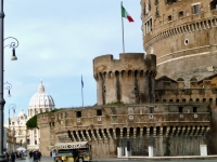 Hadrian's tomb on the Tiber, now the Castel Sant'Angelo, with St. Peter's in the background